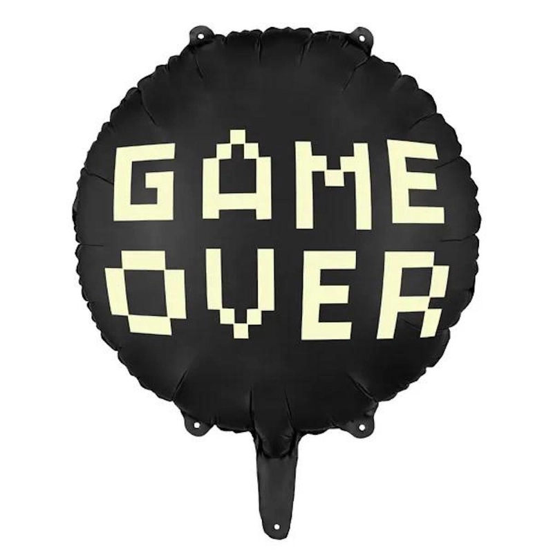 Fólia lufi Game Over felirattal fekete színű 45 cm 029194