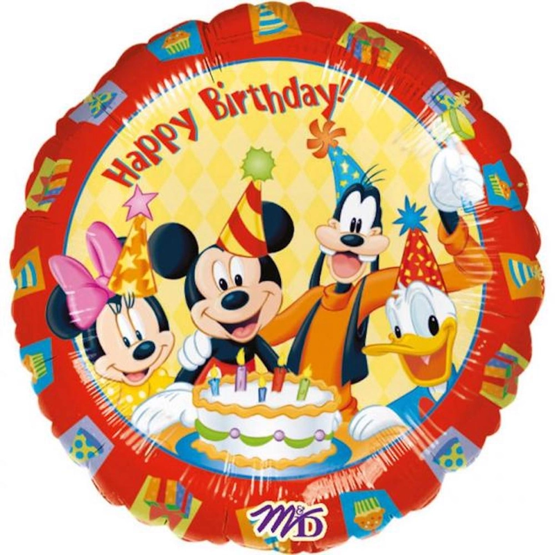 Fólia lufi Mickie és társai Happy Birthday feliratos születésnapra 43 cm 092230