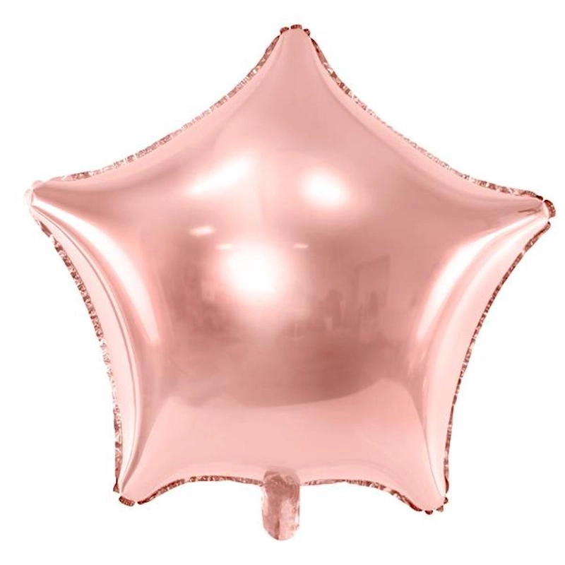 Csillag alakú rosegold fólia lufi 48 cm 100343