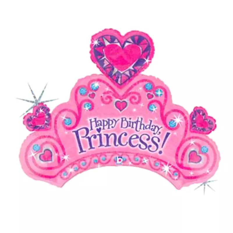 Fólia lufi SuperShape tiara Happy Birthday Princess felirattal 86 cm-es 85589