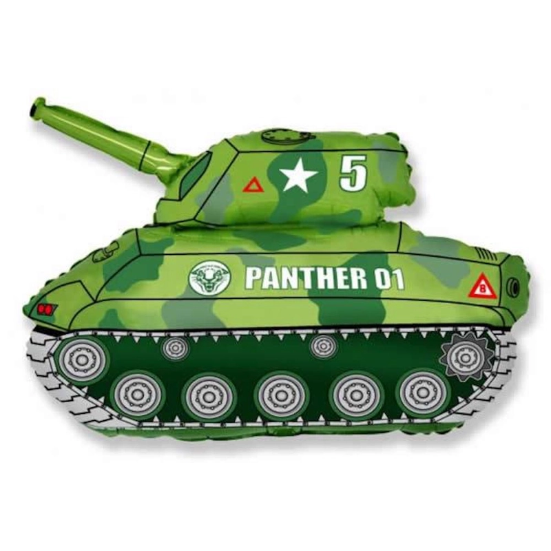 Fólia lufi zöld tank formájú nagy méretű 84 cm 308617