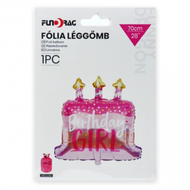 Fólia lufi Birthday girl torta 70cm 637833