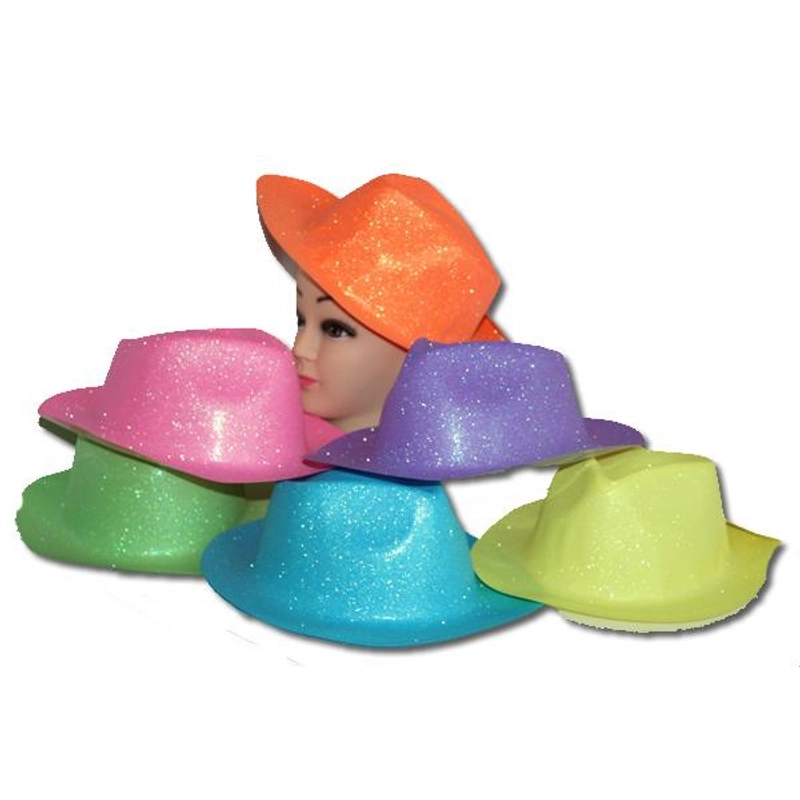 Neon glitteres úri kalap cilinder többféle színben