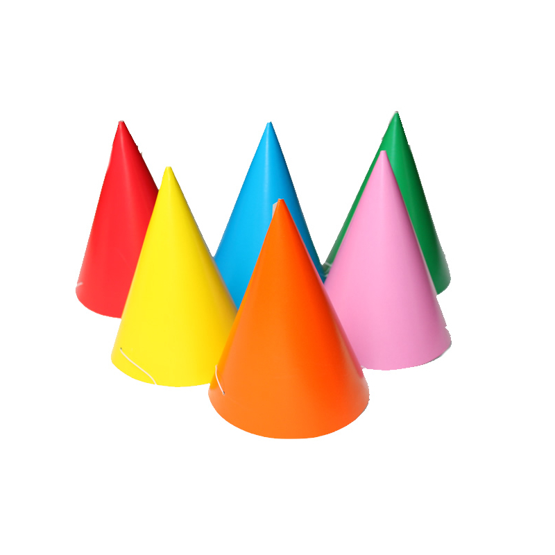 Party csúcsos kalap egyszínű 6 db/csomag
