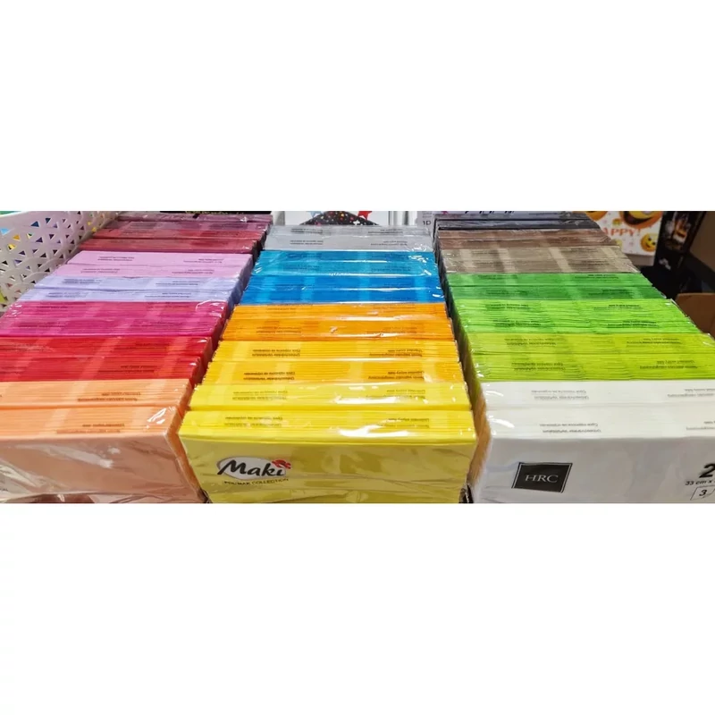 Szalvéta 3 rétegű egyszínű 33x33cm 20db/csomag Maki - Neonzöld