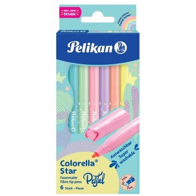 Filctoll 6 pasztell szín Colorella Star C302 Pelikán