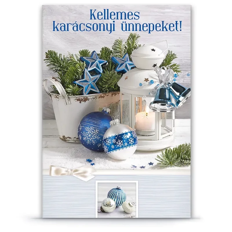 Karácsonyi üdvözlő normál képeslap lámpás E Ars Una Kifutó