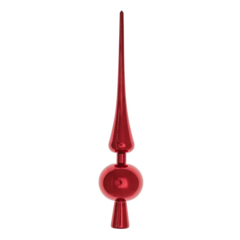 Csúcsdísz karácsonyfára piros színű 28 cm magas