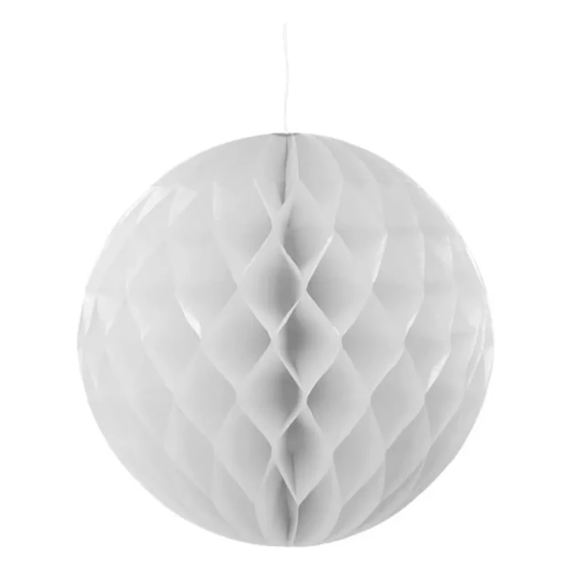 Lampion papír méhsejt gömb ezüst 30 cm