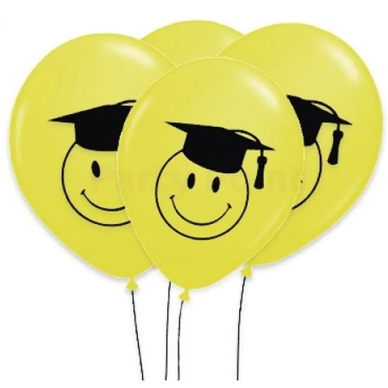 33 cm-es Smiley gumi léggömb ballagásra 1 db