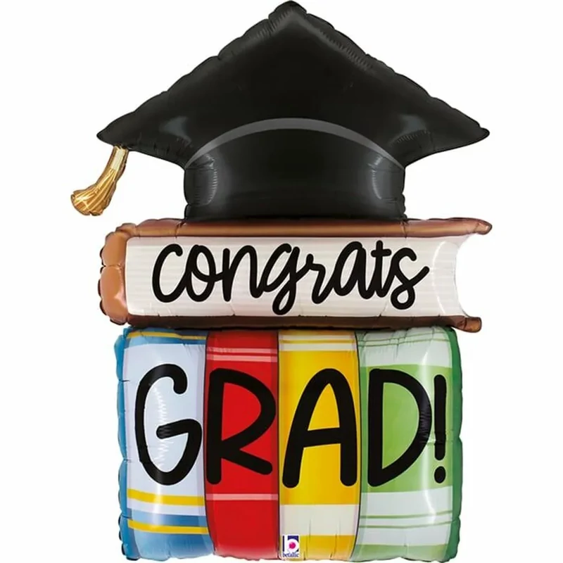 Congrats Grad könyvek fólia lufi ballagásra 112 cm 25180