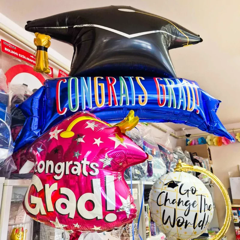 Ballagási Congrats Grad banner fólia lufi 114 cm 35545