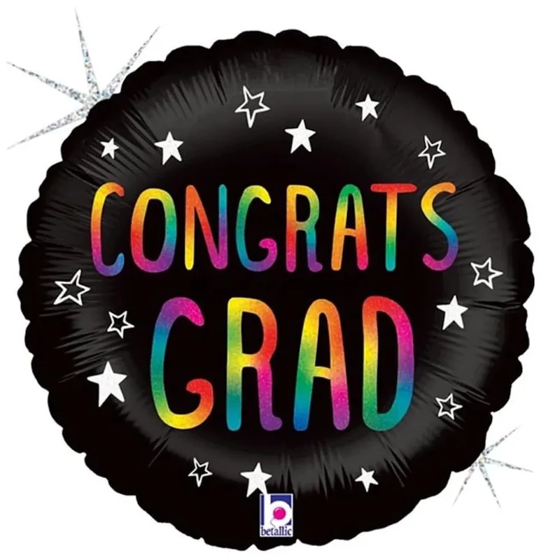 Ballagási Congrats Grad szivárványos fólia lufi 45 cm 6943