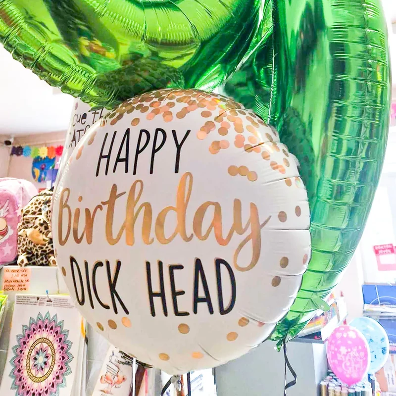 Fólia lufi Happy Birthday Dick Head felirattal születésnapra 45 cm 78038