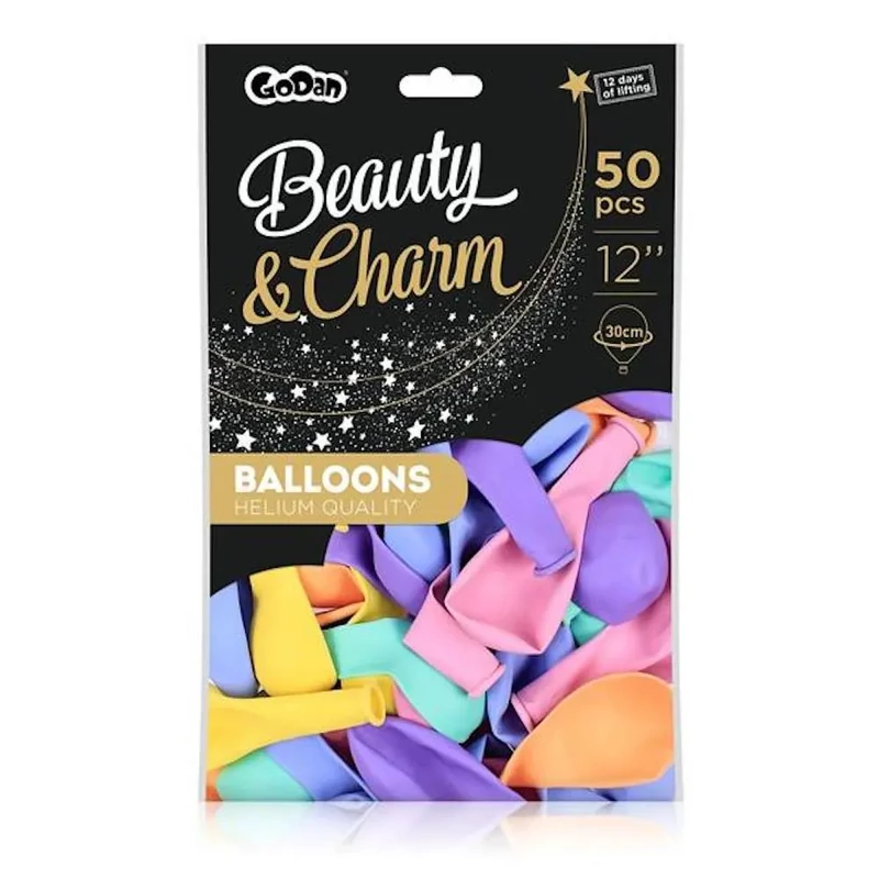 Gömb lufi 30 cm többféle makaron szín vegyesen csomagolva 50 db