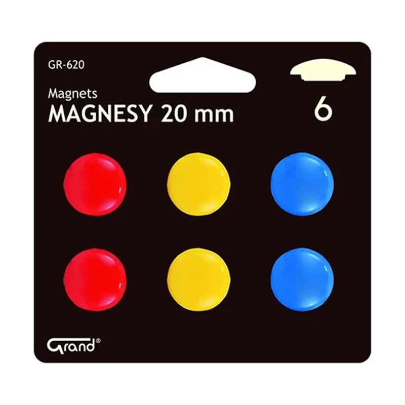 Táblamágnes 20 mm 6 db-os vegyes GRAND
