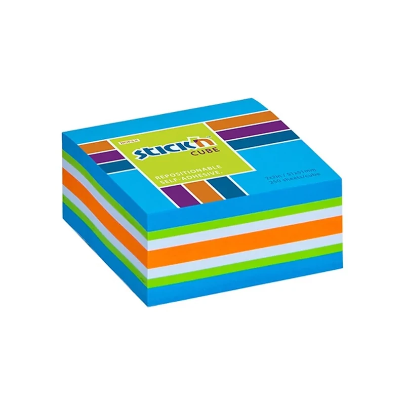 Öntapadós jegyzettömb mix STICK’N 51x51mm 250 lap neon kék