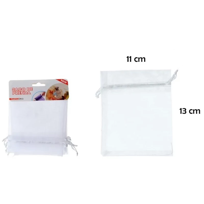 Organza tasak fehér 11x13cm 5 db