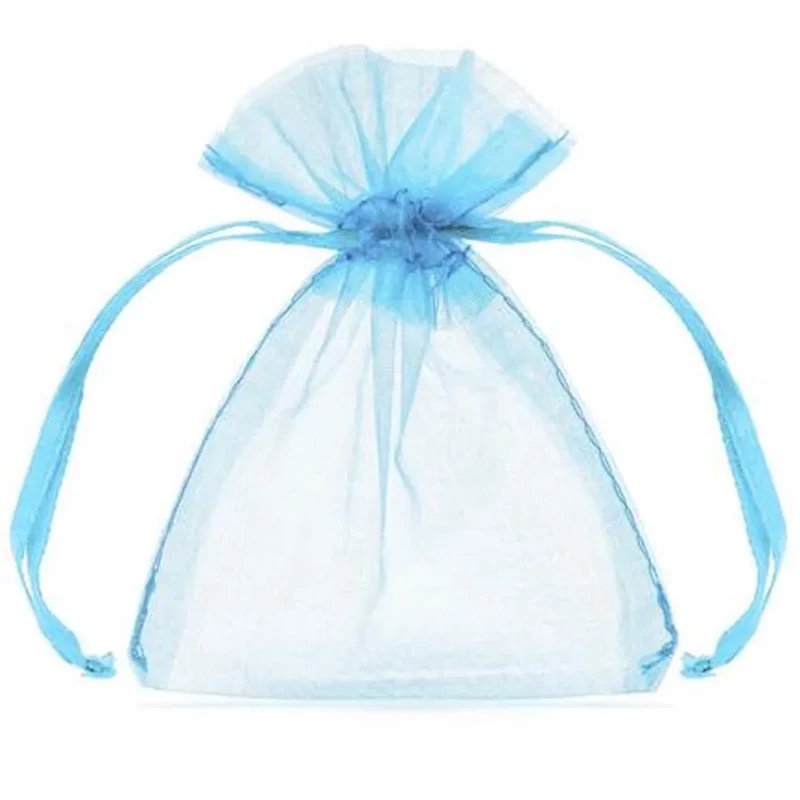 Organza tasak világoskék 11x13cm 5 db