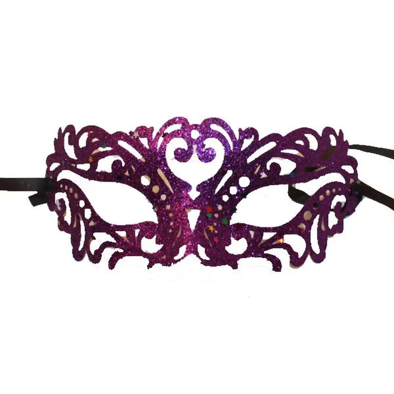 Velencei glitteres szemálarc lila színben