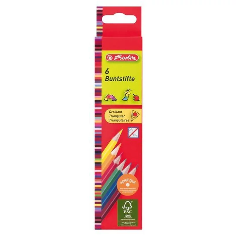 Színes ceruza készlet Trio lakkozott 6 db Herlitz