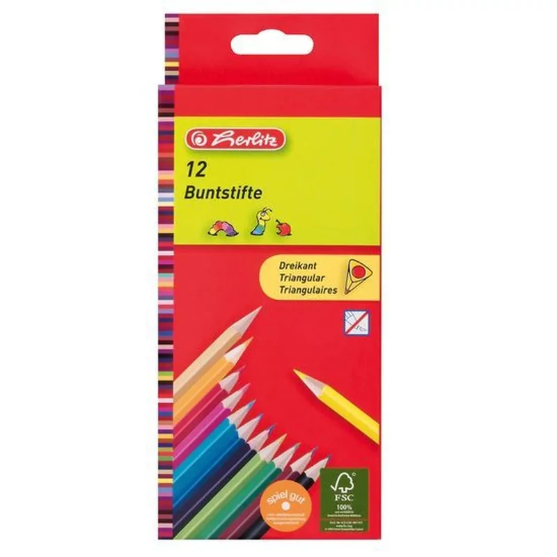 Színes ceruza készlet Trio lakkozott 12 db Herlitz