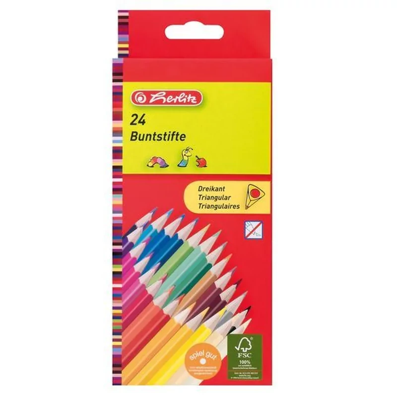 Színes ceruza készlet Trio lakkozott 24 db Herlitz
