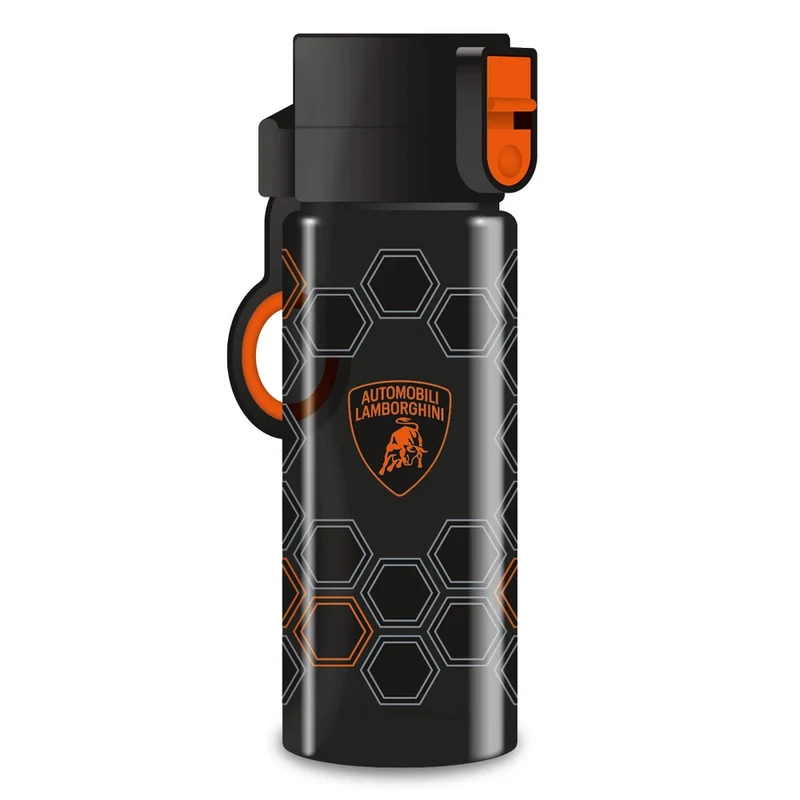 Lamborghini logó mintás Ars Una BPA-mentes kulacs fekete-narancssárga színű - 475 ml