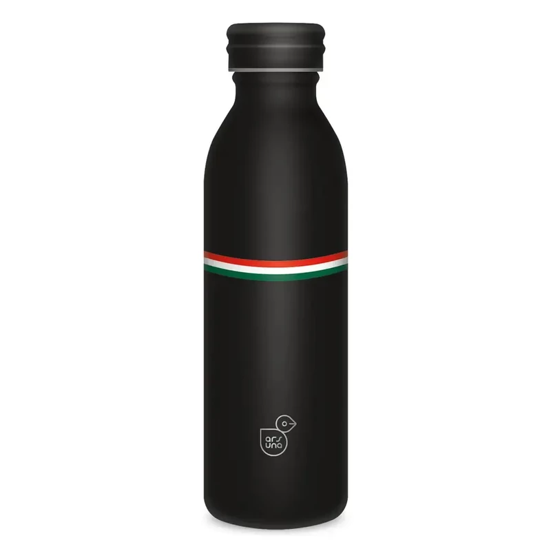 Ars Una nemzeti színű zászlóval duplafalú fémkulacs 600ml Flag Black