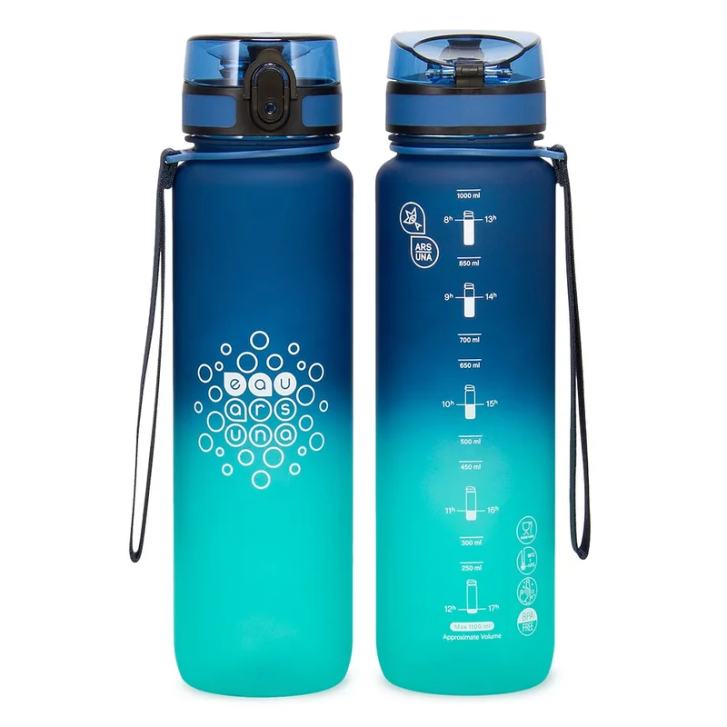 Ars Una BPA-mentes motivációs kulacs matt kék színátmenetes 1000 ml Dark Sea