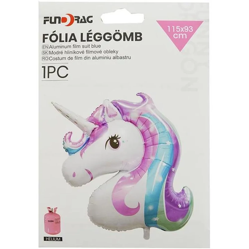 SuperShape - unikornis fej fólia lufi 93x115cm 624604