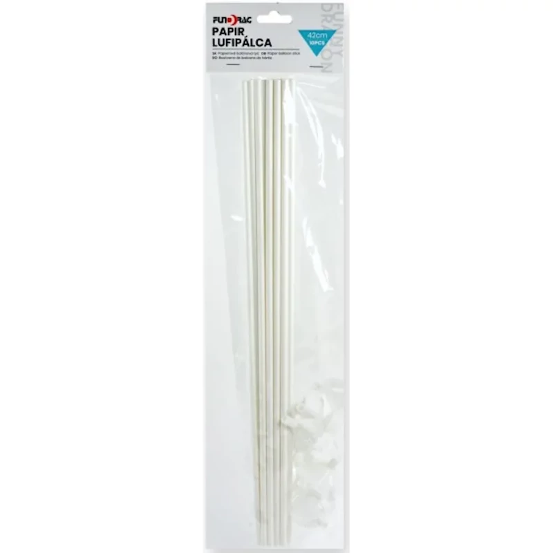 Lufipálca csészével fehér színben 10 db pálca és 10 db csésze 42 cm 640925