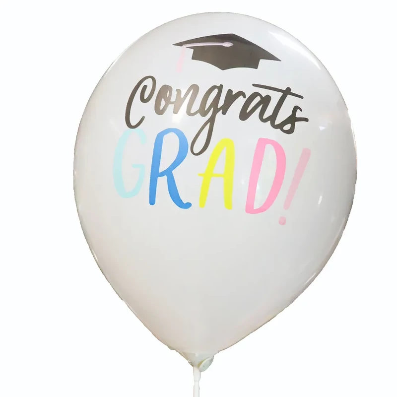 Gumi lufi ballagás sapka színes "Congrats Grad!" 5 db/csomag 