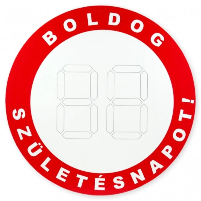 Tábla sebességkorlátozó számozható Boldog Születésnapot felirattal 40 cm 651877