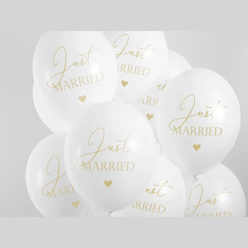 Just Married esküvői printelt gumi lufi 5 db