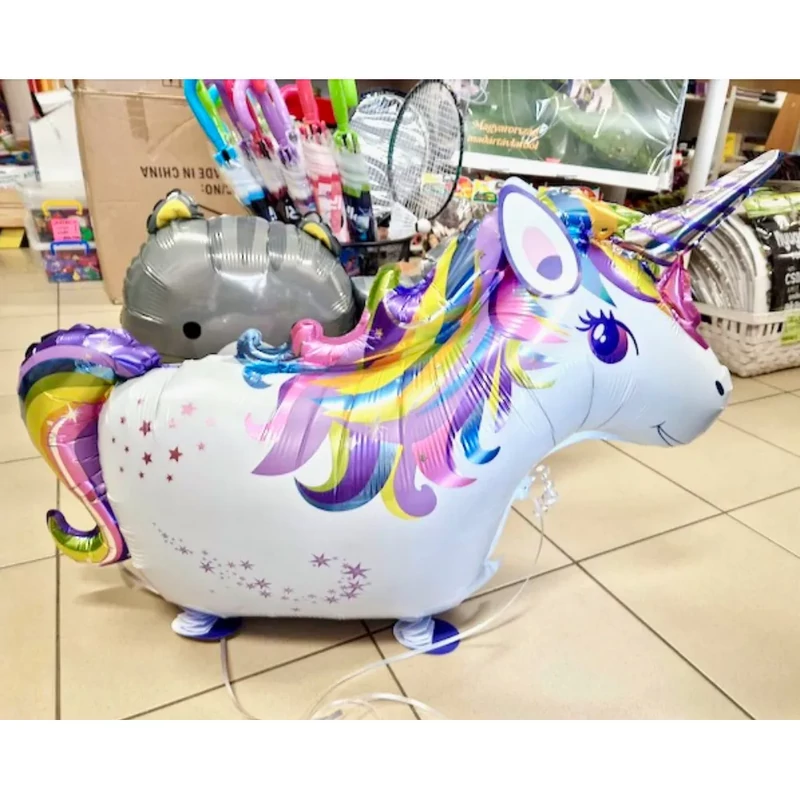 Unikornis sétáló fólia lufi 86cm 859089