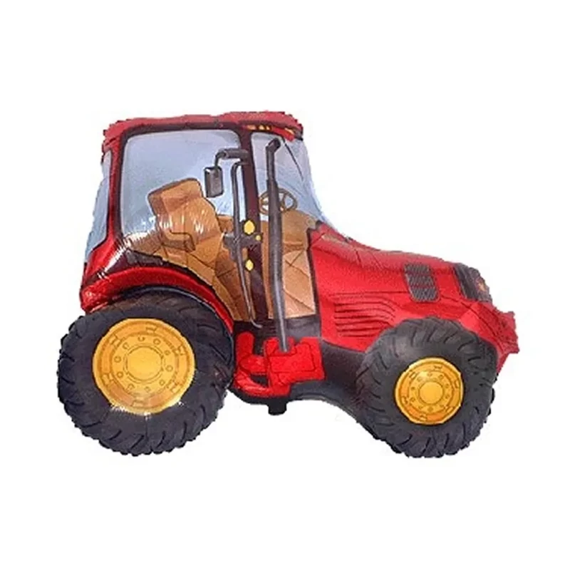 Traktor alakú piros nagyforma fólia lufi 60cm 923031