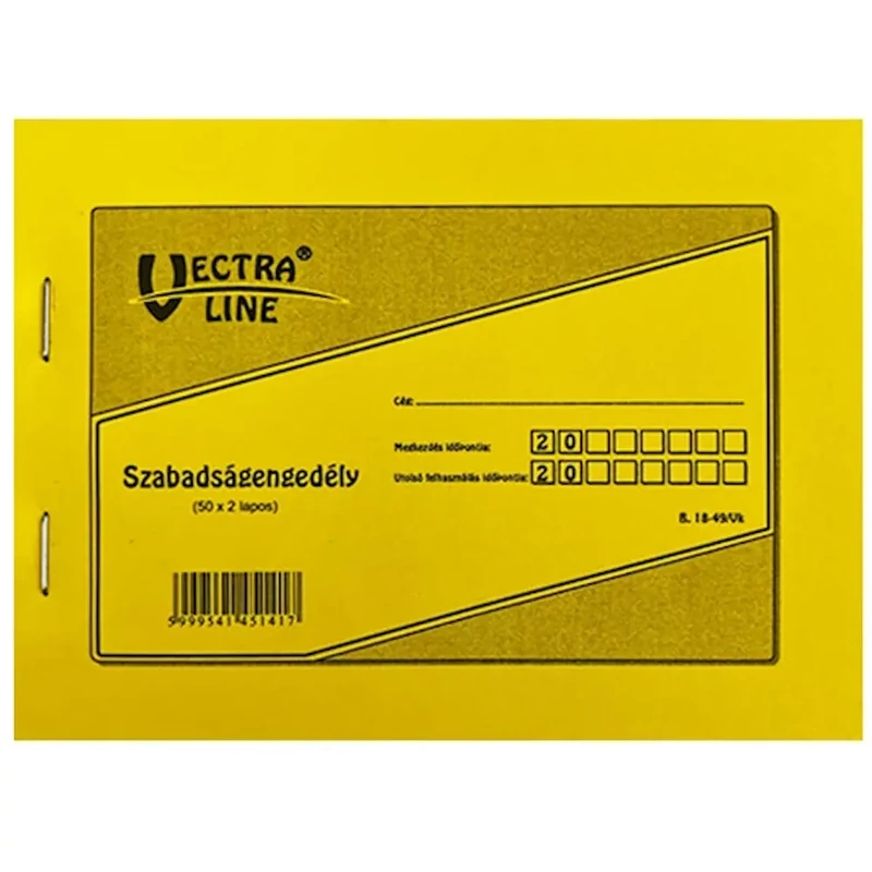 Nyomtatvány szabadságengedély 50x2 vegykezelt