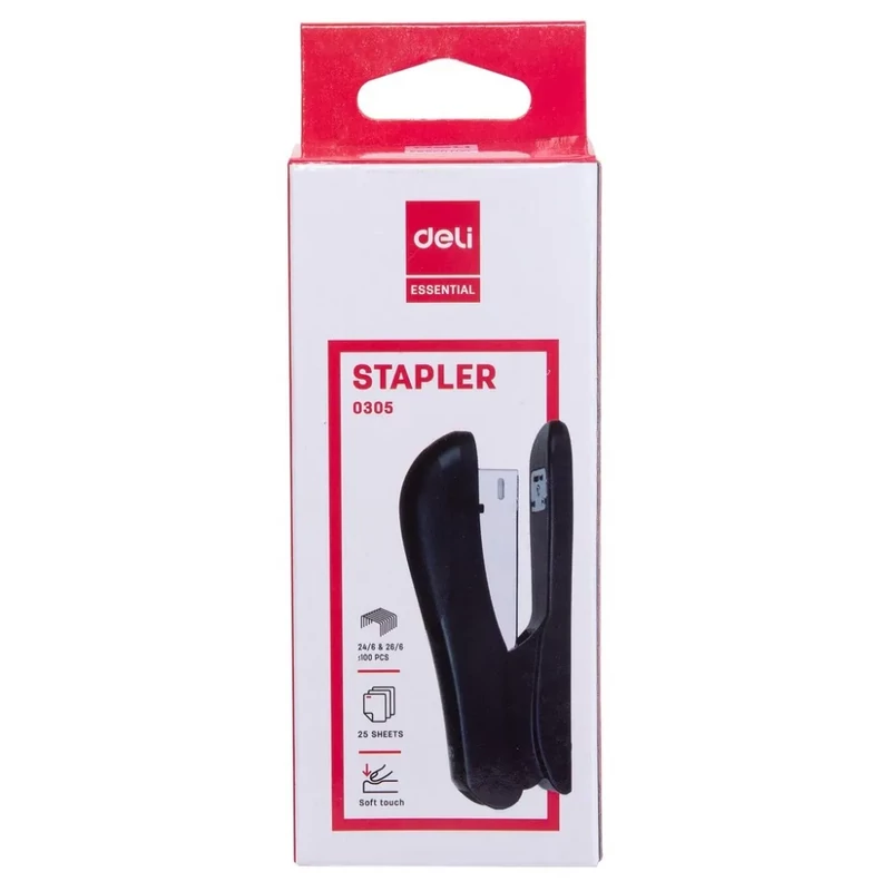 Tűzőgép 24/6 26/6 25 lapos DELI Essential fehér színű