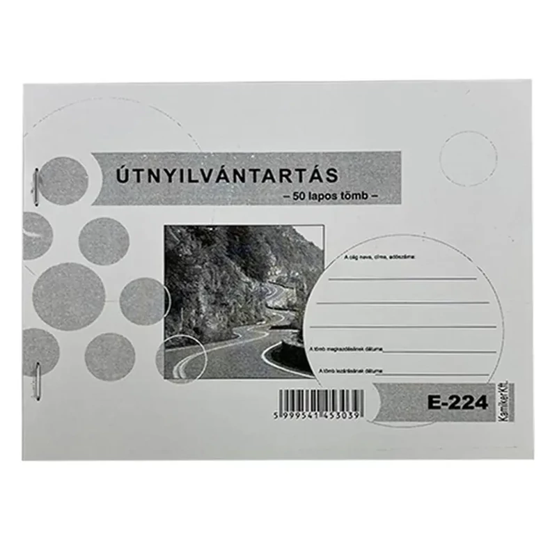Útnyilvántartó nyomtatvány A/5 fekvő 50 lapos