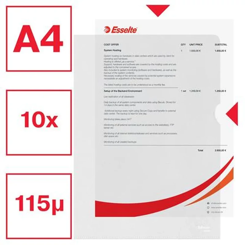 Genotherm L A4 105 mikron narancsos felület Esselte Standard