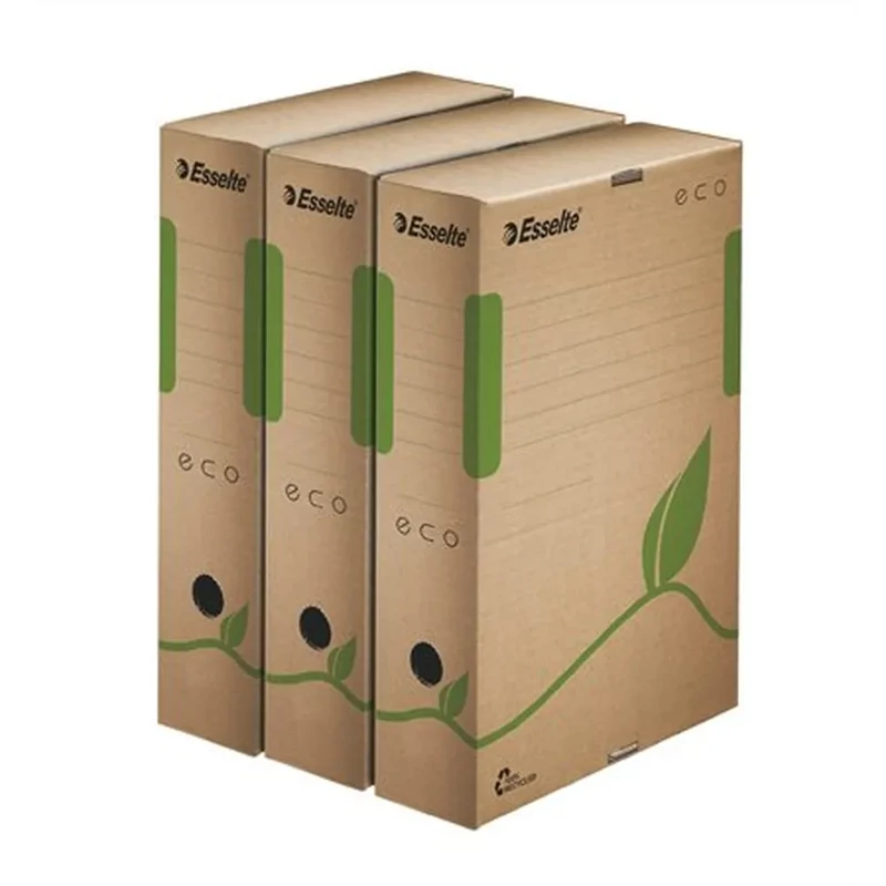 Archiválódoboz A4 80 mm újrahasznosított karton Esselte Eco barna