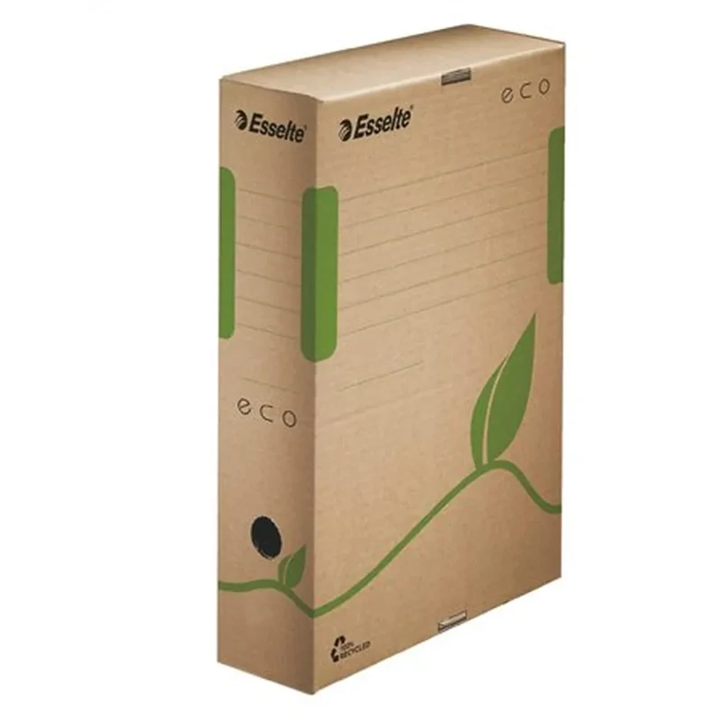 Archiválódoboz A4 80 mm újrahasznosított karton Esselte Eco barna