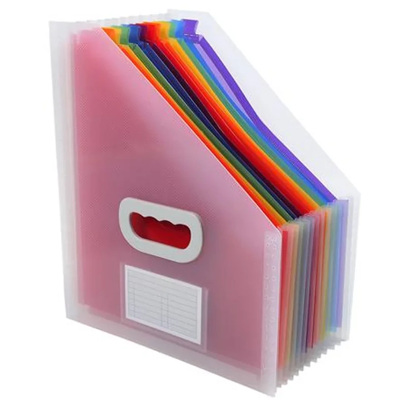Harmonika iratpapucs 265x325 mm PP 12 rekeszes Exacompta színes