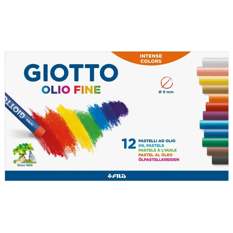 Olajpasztell készlet 12 db színnel 9 mm Giotto Olio Fine