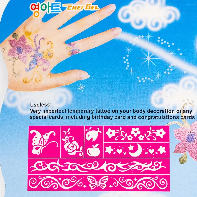 Tattoo GelPens 6 db-os tetováló toll készlet sablonnal 513791