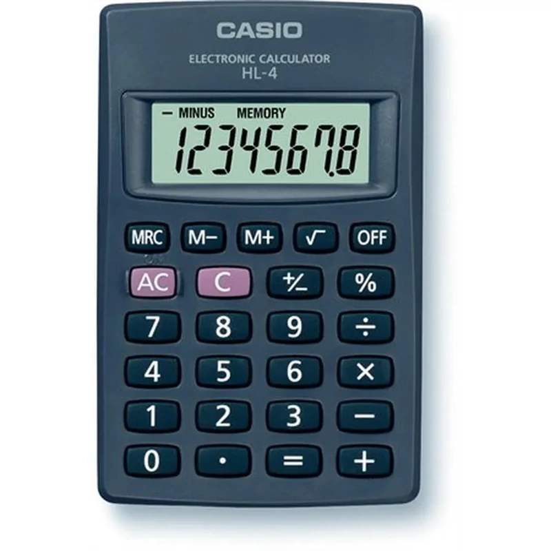 Zsebszámológép 8 digit Casio HL 4 fekete