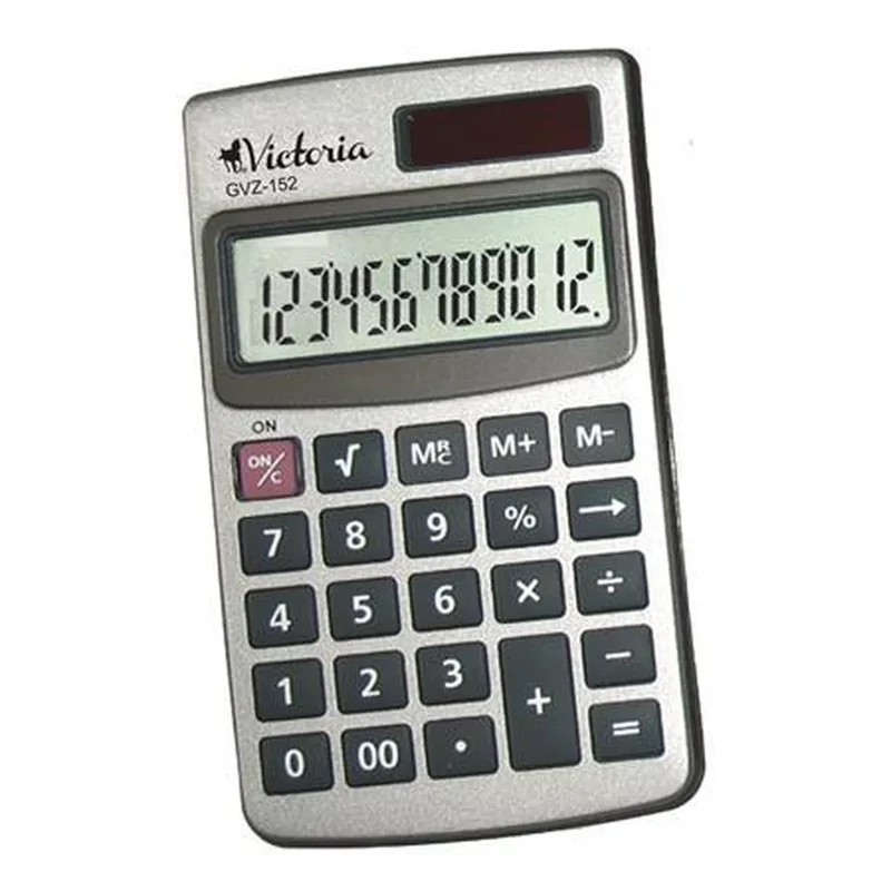 Zsebszámológép, 12 számjegy, fém ház, VICTORIA "GVZ-152"