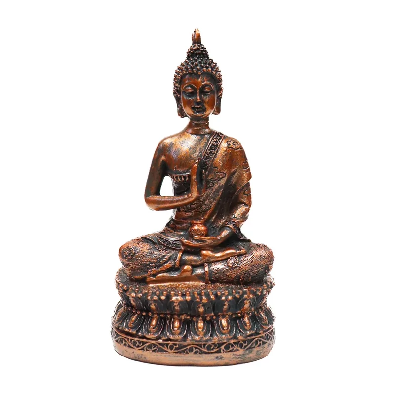 Buddha bronz színű polyresin szobor