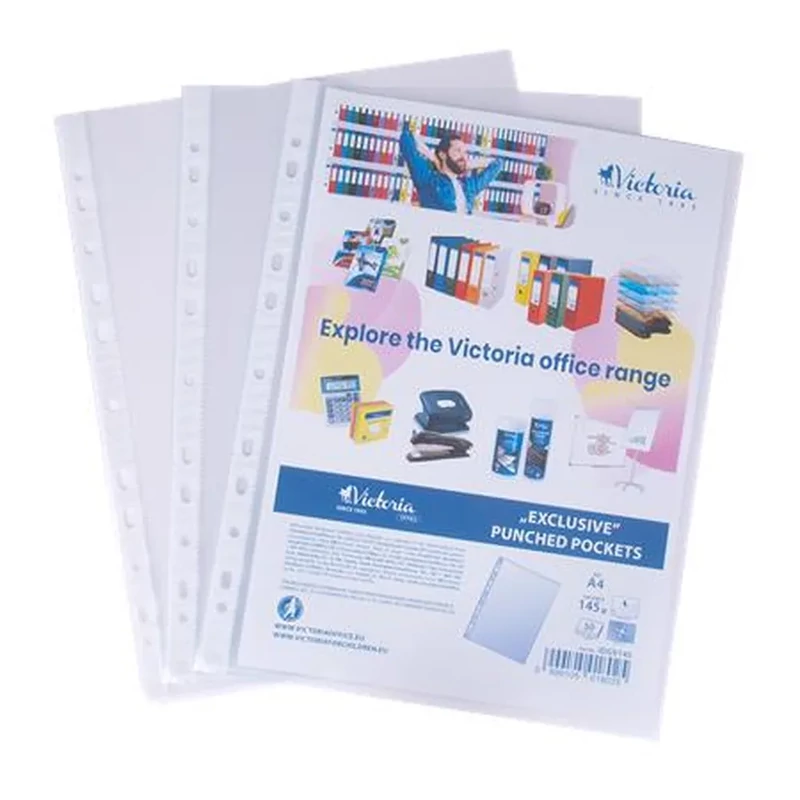 Genotherm lefűzhető A4 145 mikron víztiszta Victoria Office 50 db/csomag
